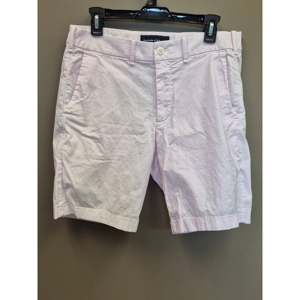 Abercrombie & Fitch Men's 31 Stretch Chino Shorts Pink Cotton Casual Preppy 9"